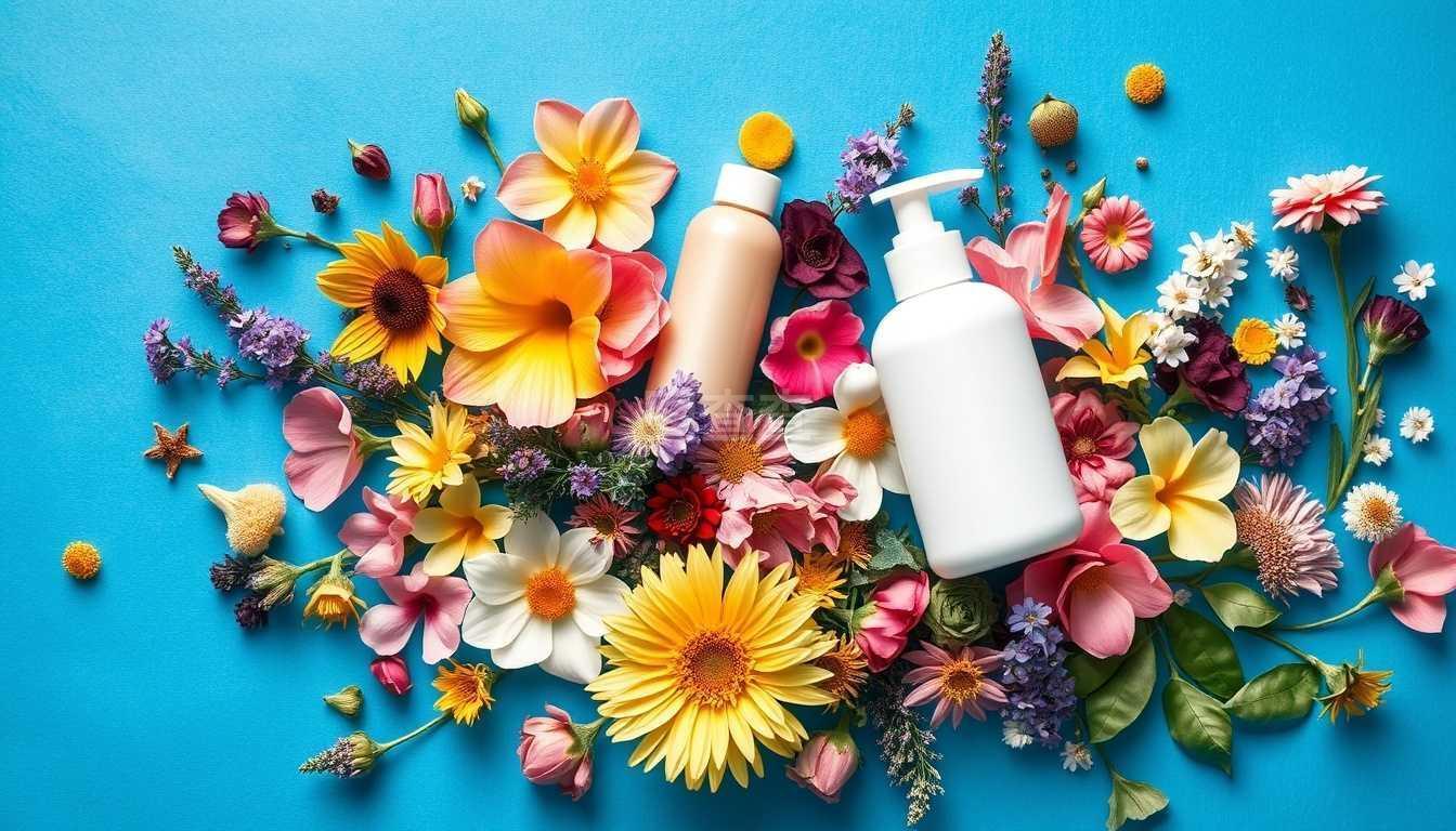 野生療愈花與水療產(chǎn)品的花卉圖案 自然與藝術(shù)的完美融合